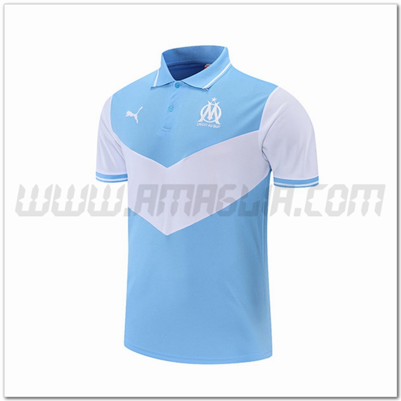 Maglia Polo Marsiglia OM Bianco/Blu 2021 2022