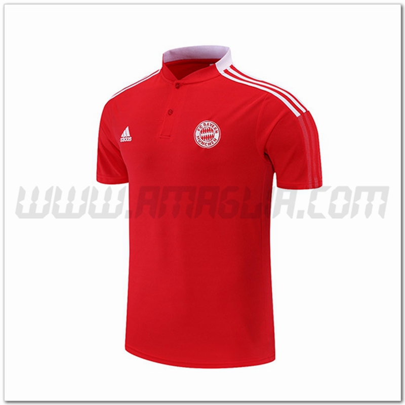 Maglia Polo Bayern Monaco Bianco/Rosso 2021 2022