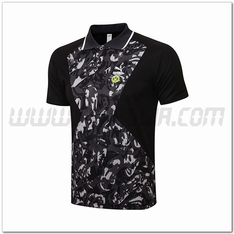 Maglia Polo Dortmund BVB Bianco/Nero 2021 2022