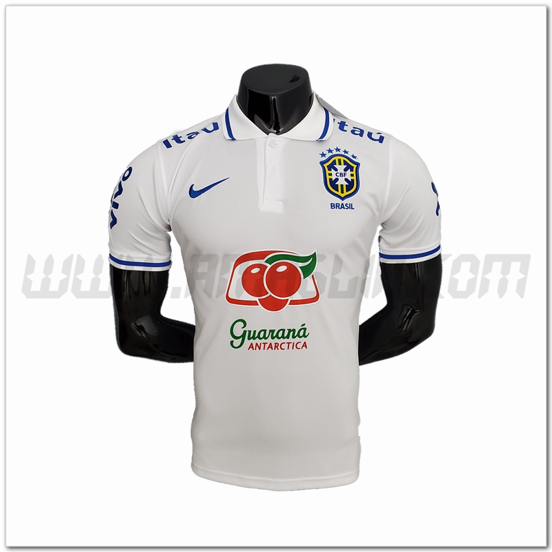 Maglia Polo Brasile Bianco 2021 2022