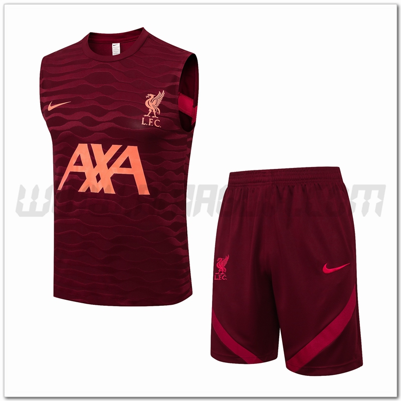 Canotta da Allenamento FC Liverpool + Pantaloncini Rosso 2021 2022