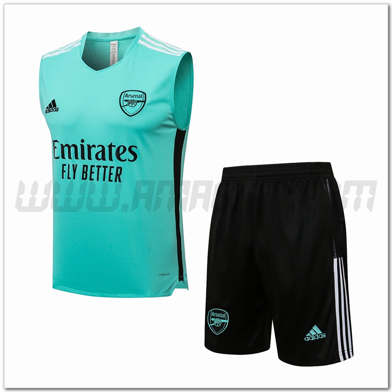 Canotta da Allenamento FC Arsenal + Pantaloncini Nero/Bianco 2021 2022