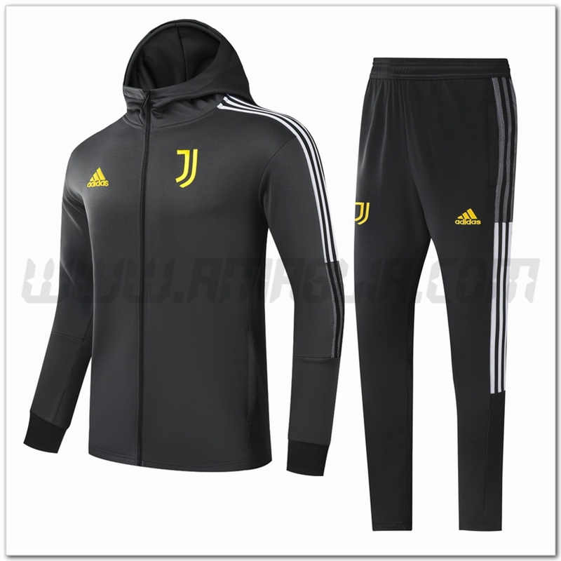 Tuta Giacca con Cappuccio Juventus Bambino Nero 2021 2022