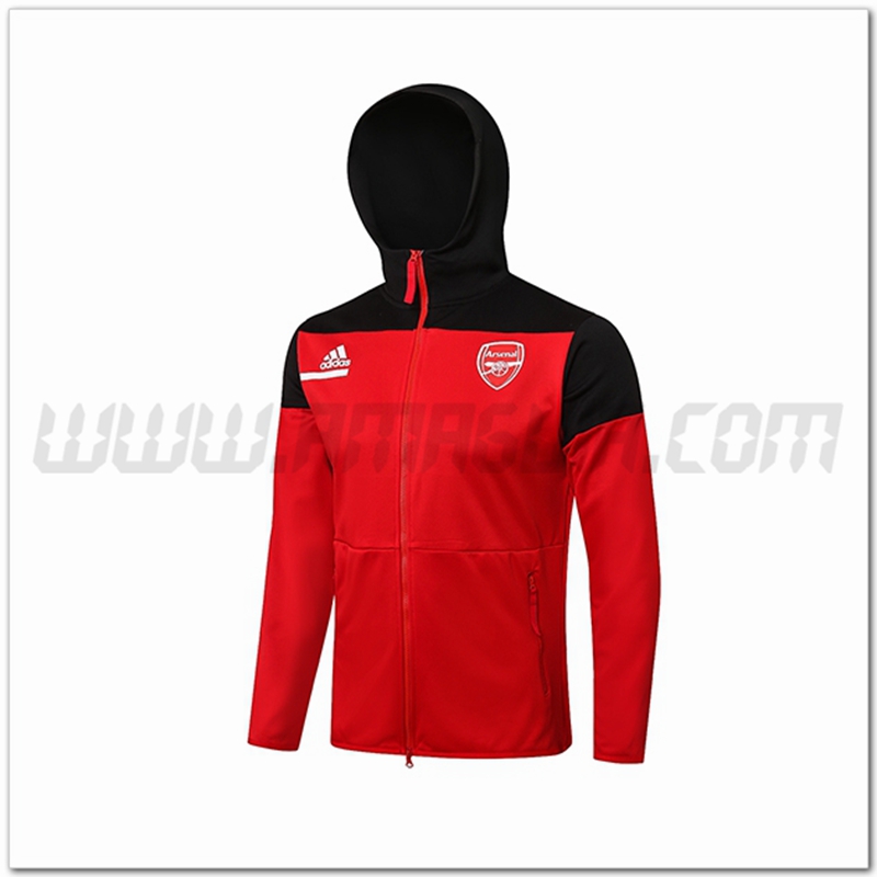 Giacca con Cappuccio FC Arsenal Nero/Rosso 2021 2022
