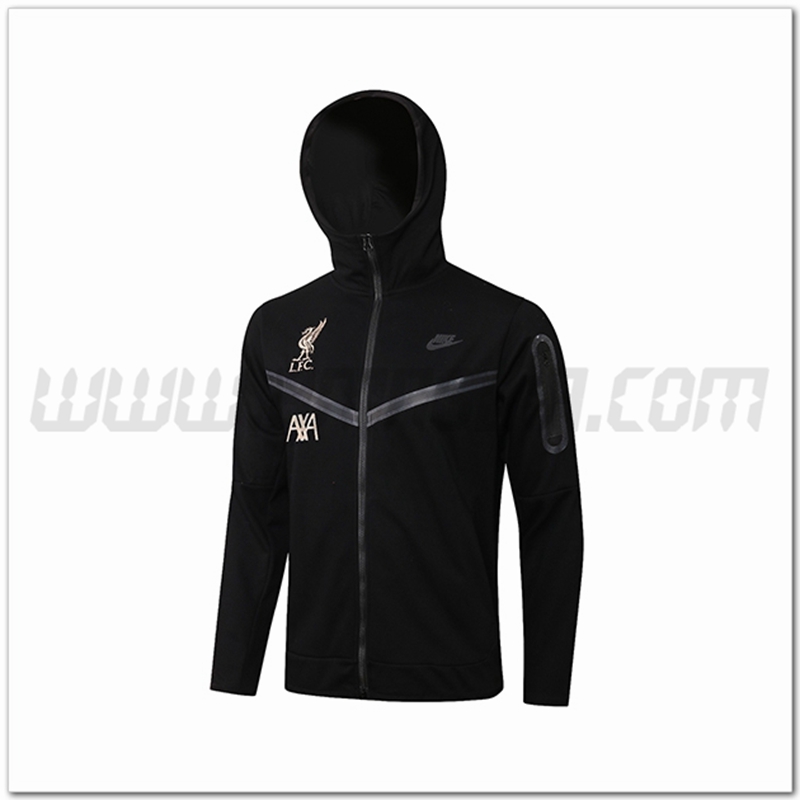 Giacca con Cappuccio FC Liverpool Nero 2021 2022