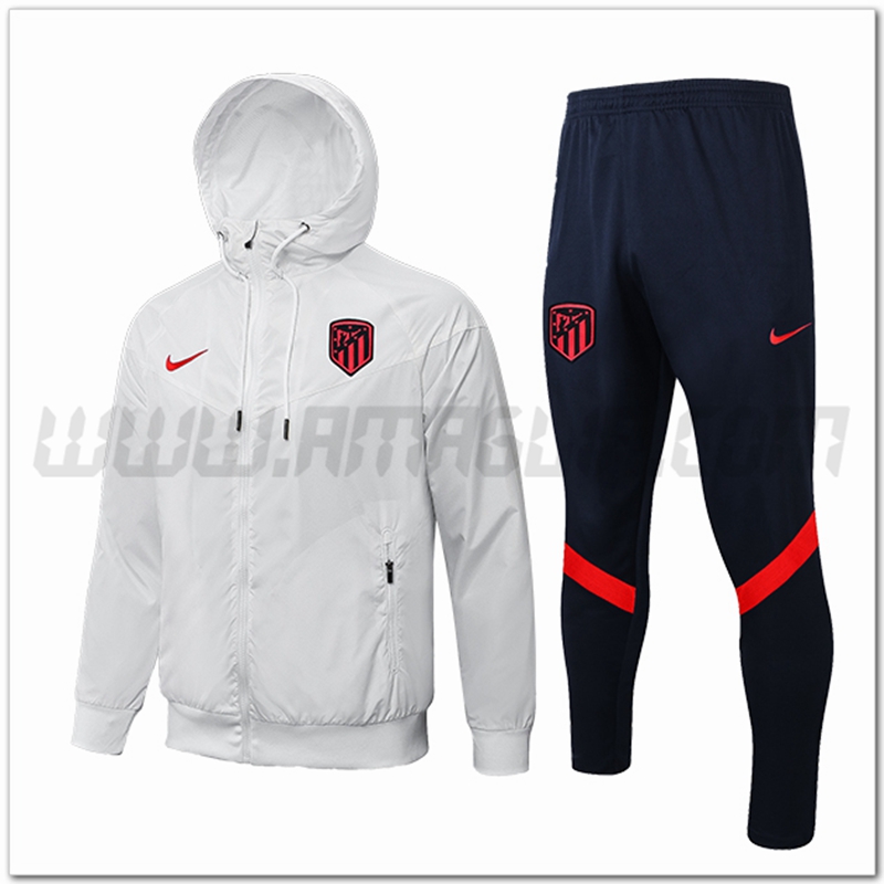 Tuta Giacca a vento Atletico Madrid Bianco 2022 2023