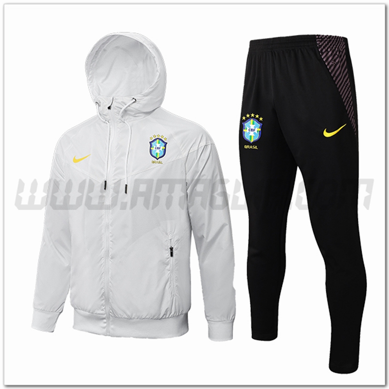 Tuta Giacca a vento Brasile Bianco 2022 2023
