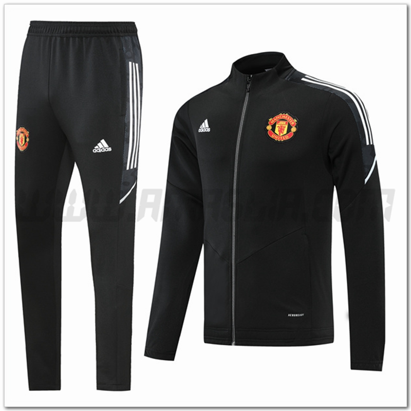 Tuta Allenamento Giacca Manchester United Nero 2022 2023
