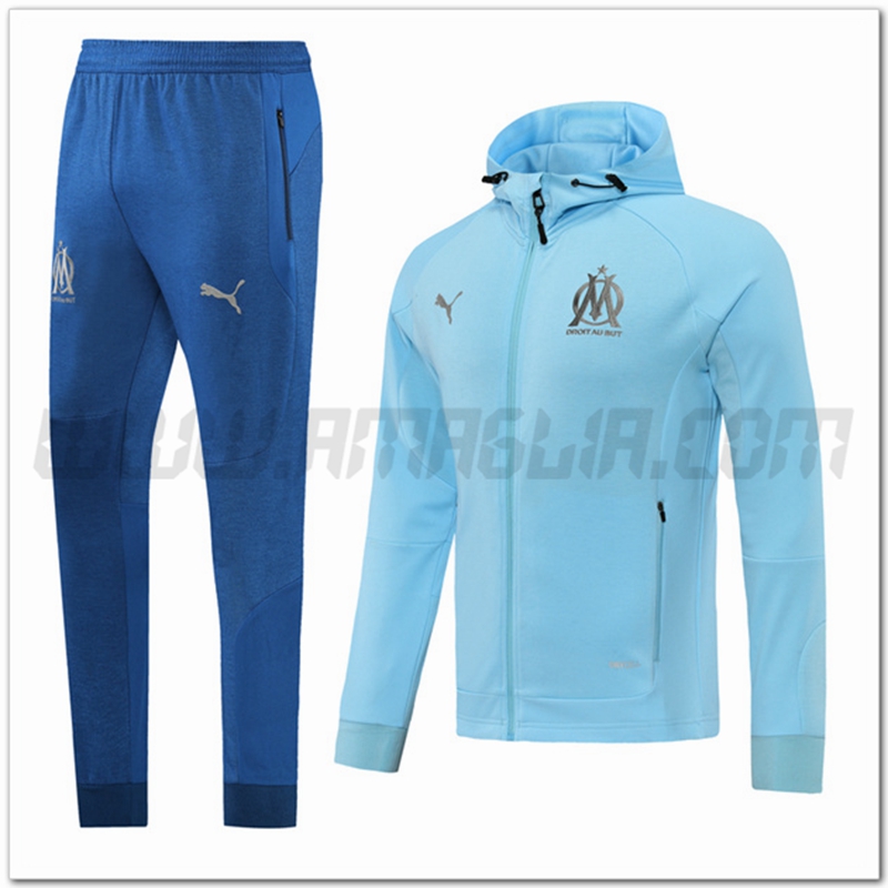 Tuta Giacca con Cappuccio Marsiglia OM Blu 2022 2023