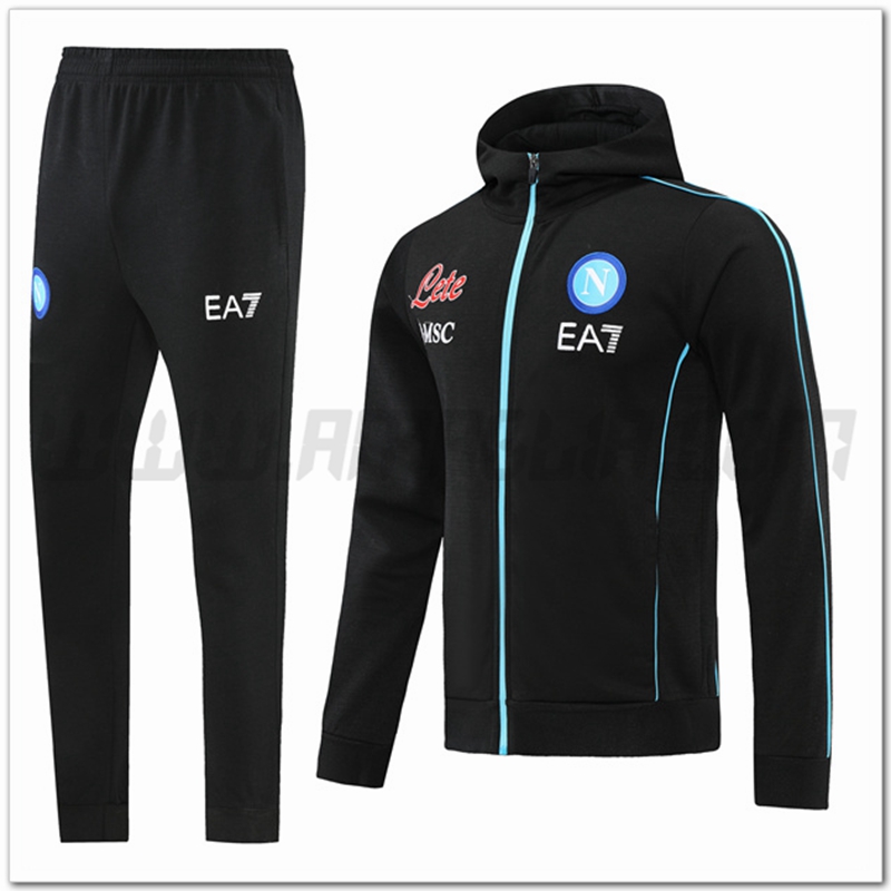 Tuta Giacca con Cappuccio SSC Napoli Nero 2022 2023