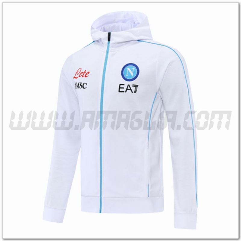 Giacca con Cappuccio SSC Napoli Bianco 2022 2023