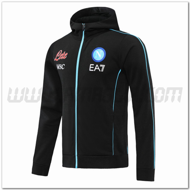 Giacca con Cappuccio SSC Napoli Nero 2022 2023