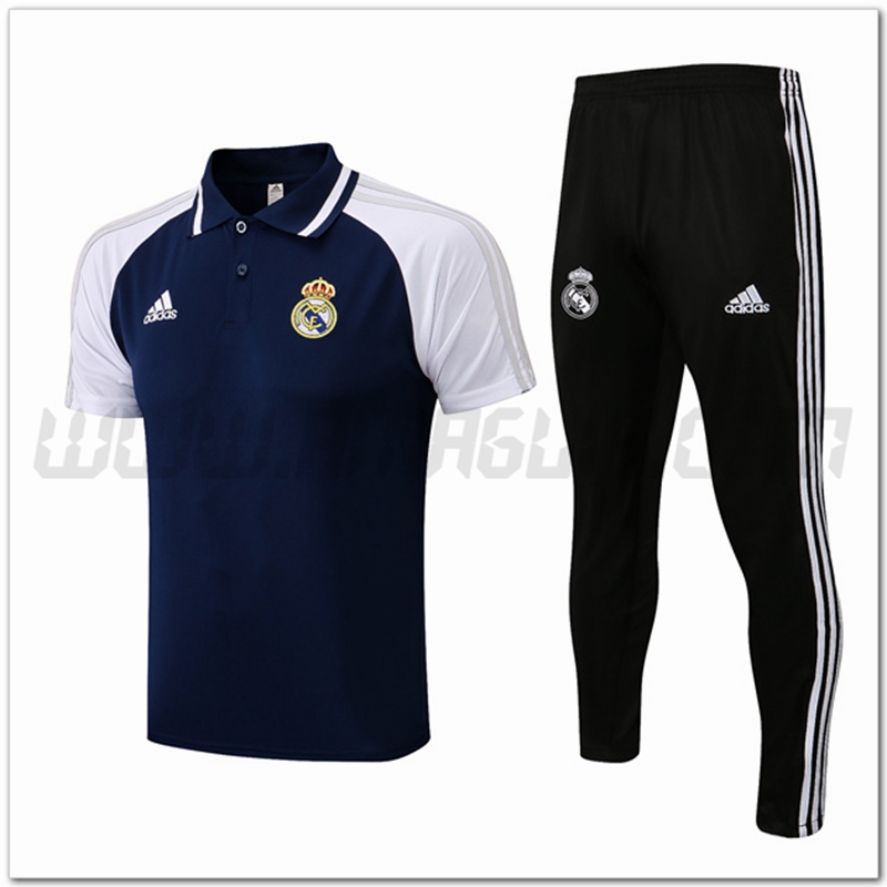 Kit Maglia Polo Real Madrid + Pantaloni Blu marino 2022 2023