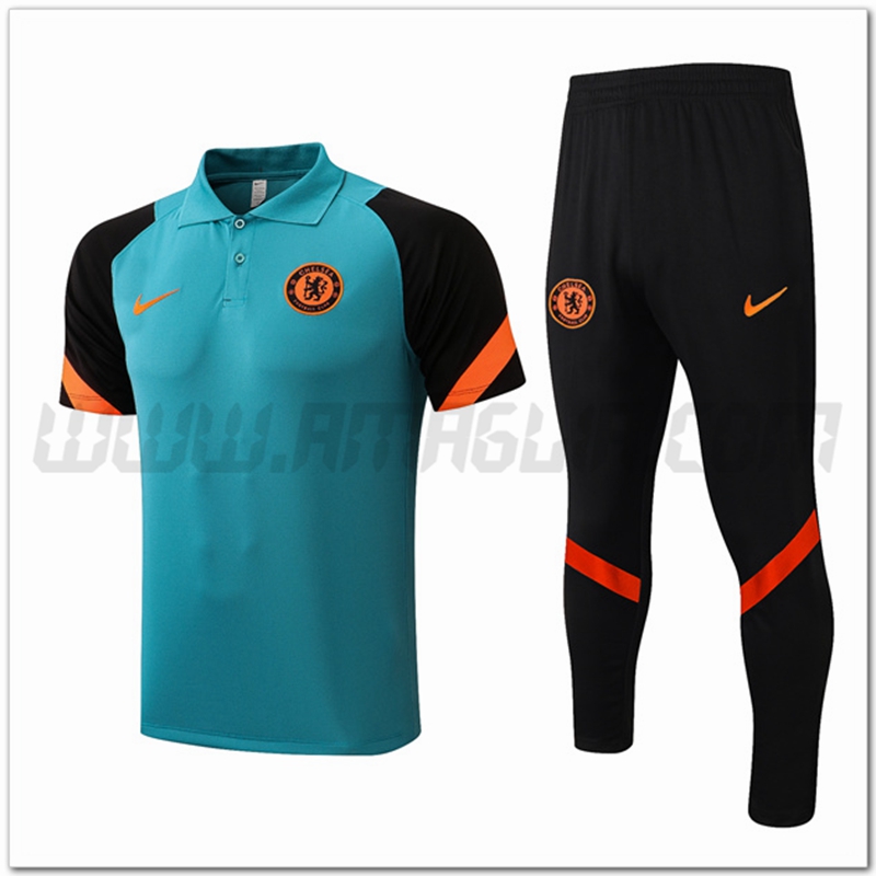 Kit Maglia Polo FC Chelsea + Pantaloni Verde 2022 2023