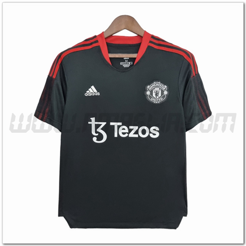 Maglia Allenamento Manchester United Tezo Nero 2022 2023