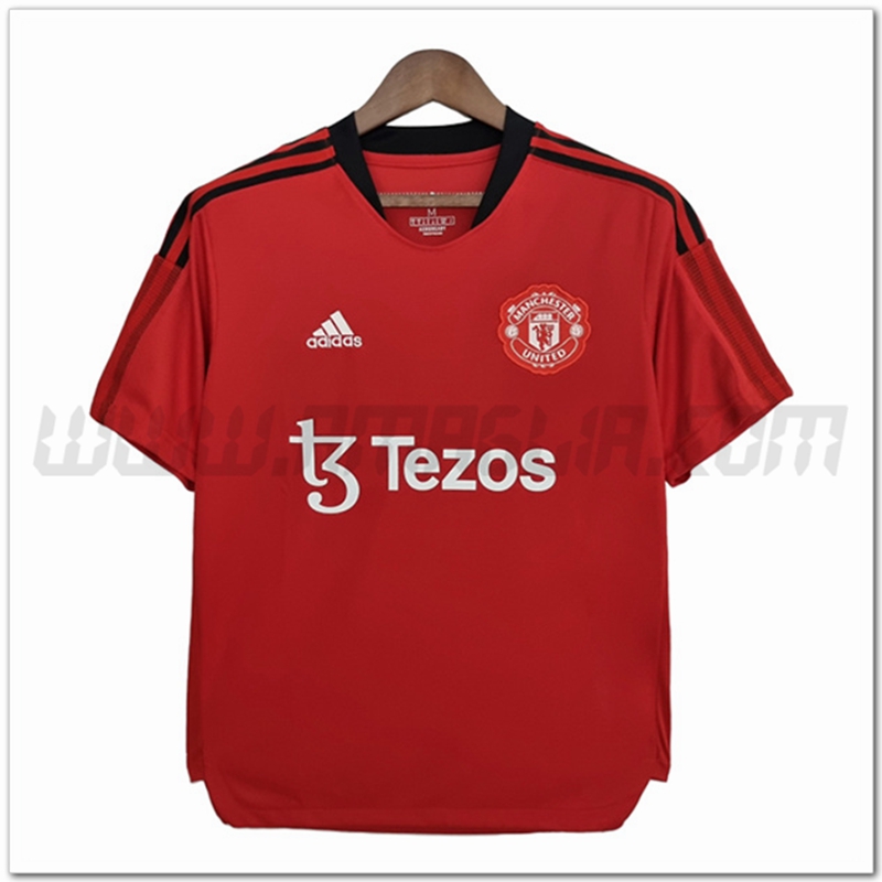 Maglia Allenamento Manchester United Tezo Rosso 2022 2023