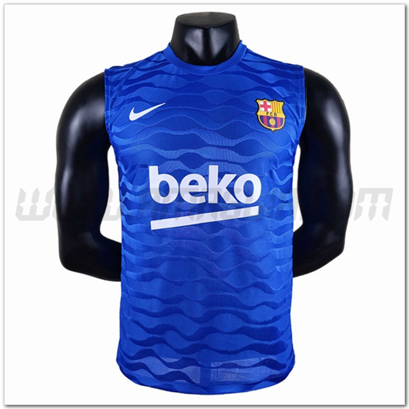 Maglia Allenamento Senza Maniche FC Barcellona Blu 2022 2023