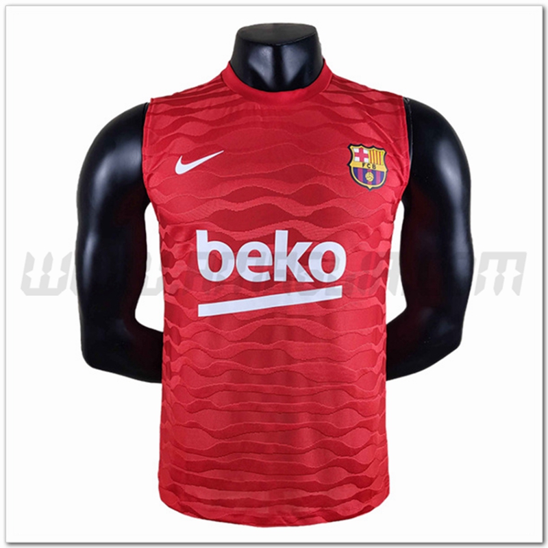 Maglia Allenamento Senza Maniche FC Barcellona Rosso 2022 2023