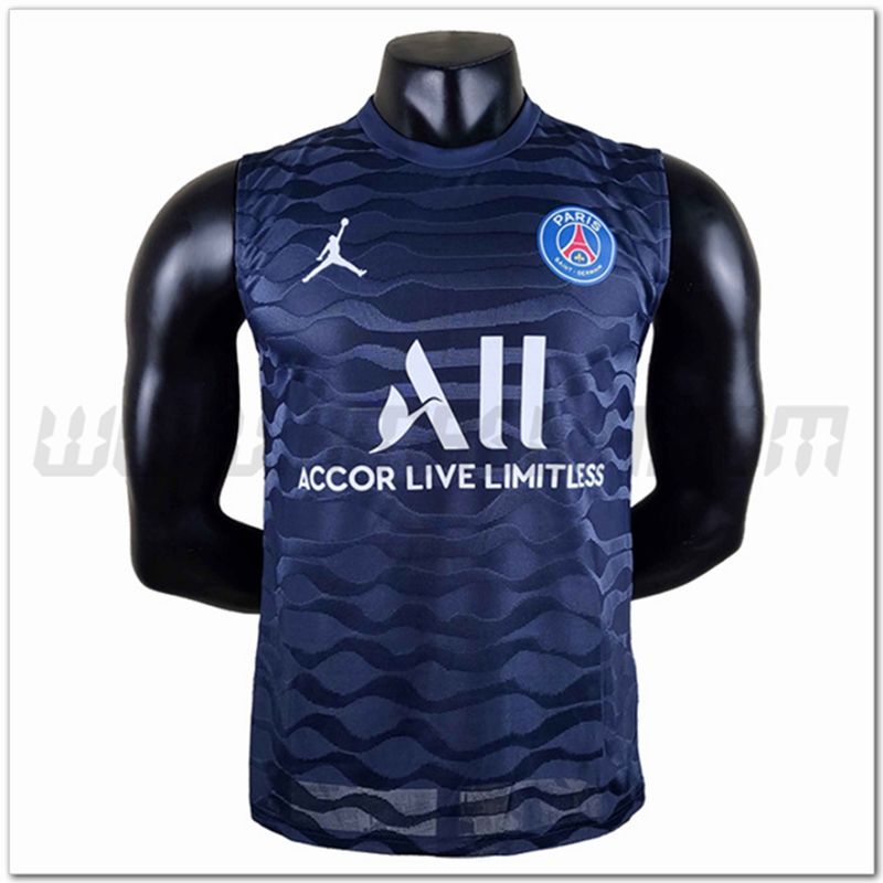 Maglia Allenamento Senza Maniche Jordan PSG Blu marino 2022 2023