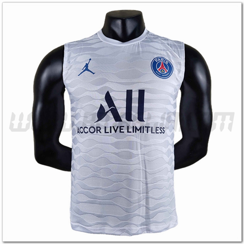 Maglia Allenamento Senza Maniche Jordan PSG Bianco 2022 2023