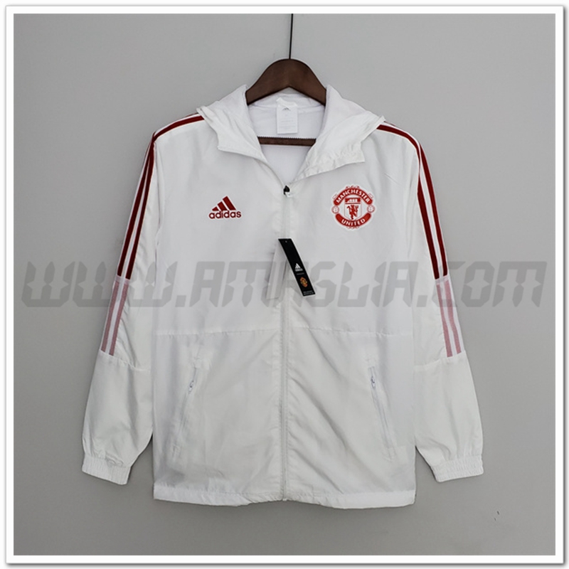 Giacca a Vento Manchester United Bianco 2022 2023