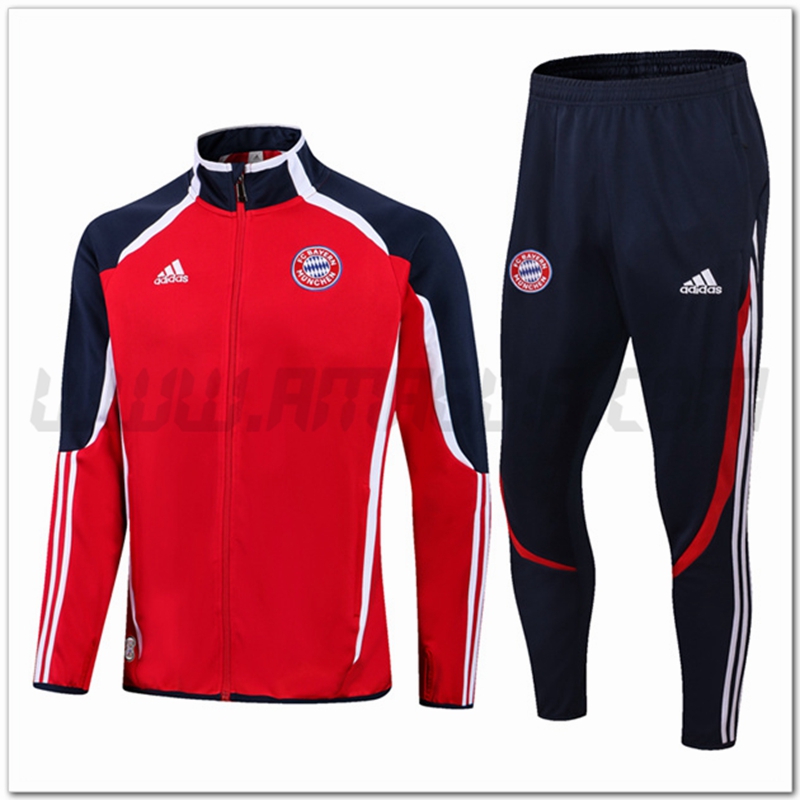 Tuta Allenamento Giacca Bayern Monaco Rosso 2022 2023