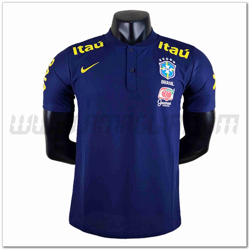 Maglia Polo Brasile Blu Marina 2022 2023