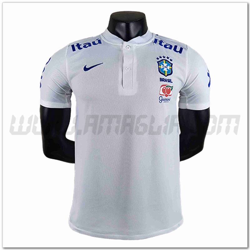 Maglia Polo Brasile Bianco 2022 2023