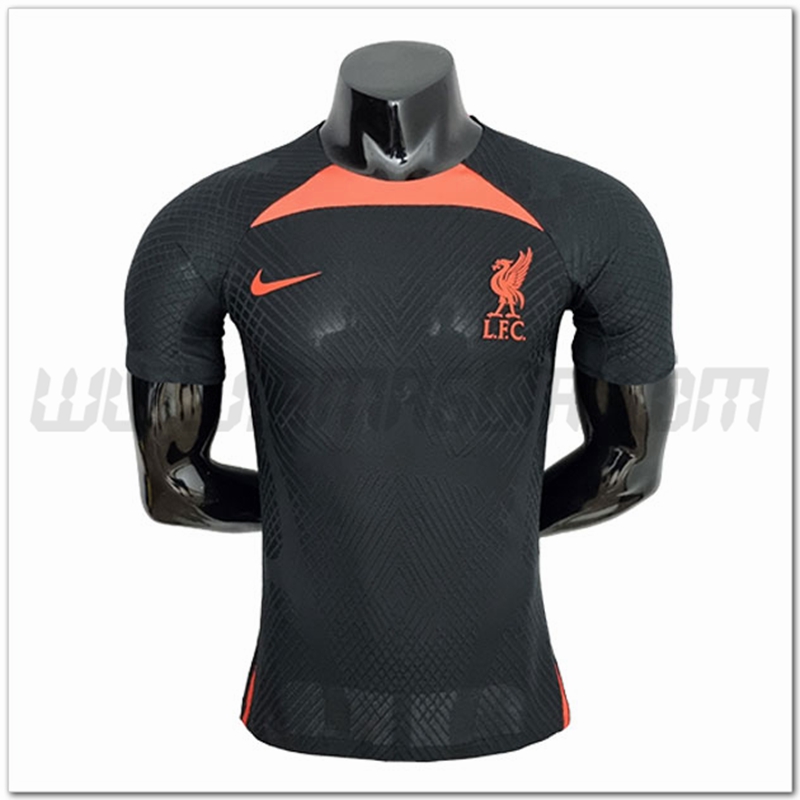 Maglia Allenamento FC Liverpool Versione giocatore Nero 2022 2023