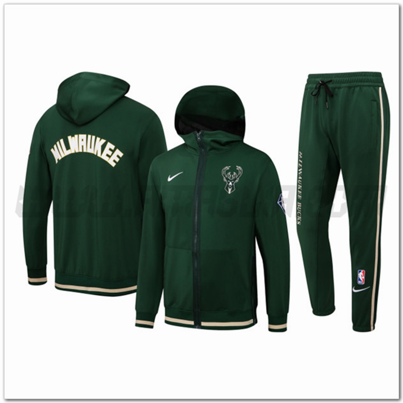 Tuta Allenamento Milwaukee Bucks Verde 2022