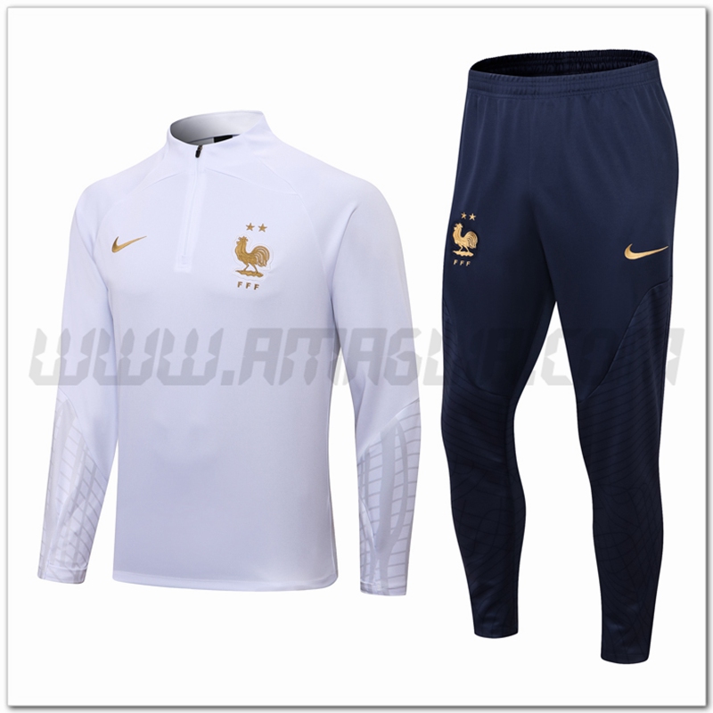 Tuta Allenamento Francia Bianco 2022 2023