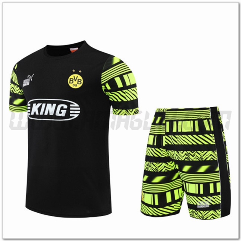 Maglia Allenamento Dortmund BVB + Pantaloncinis Nero 2022 2023