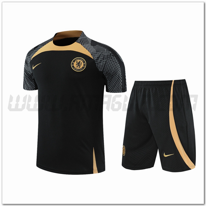 Maglia Allenamento FC Chelsea + Pantaloncinis Nero 2022 2023