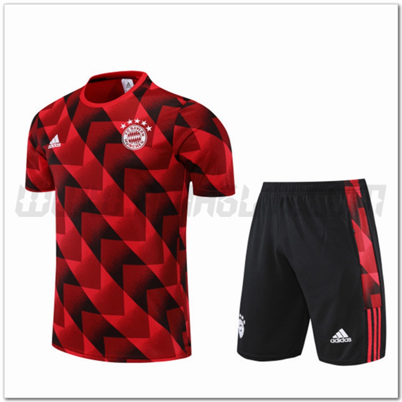 Maglia Allenamento Bayern Monaco + Pantaloncinis Rosso 2022 2023