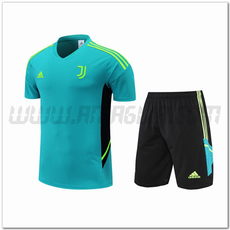 Maglia Allenamento Juventus + Pantaloncinis Verde 2022 2023