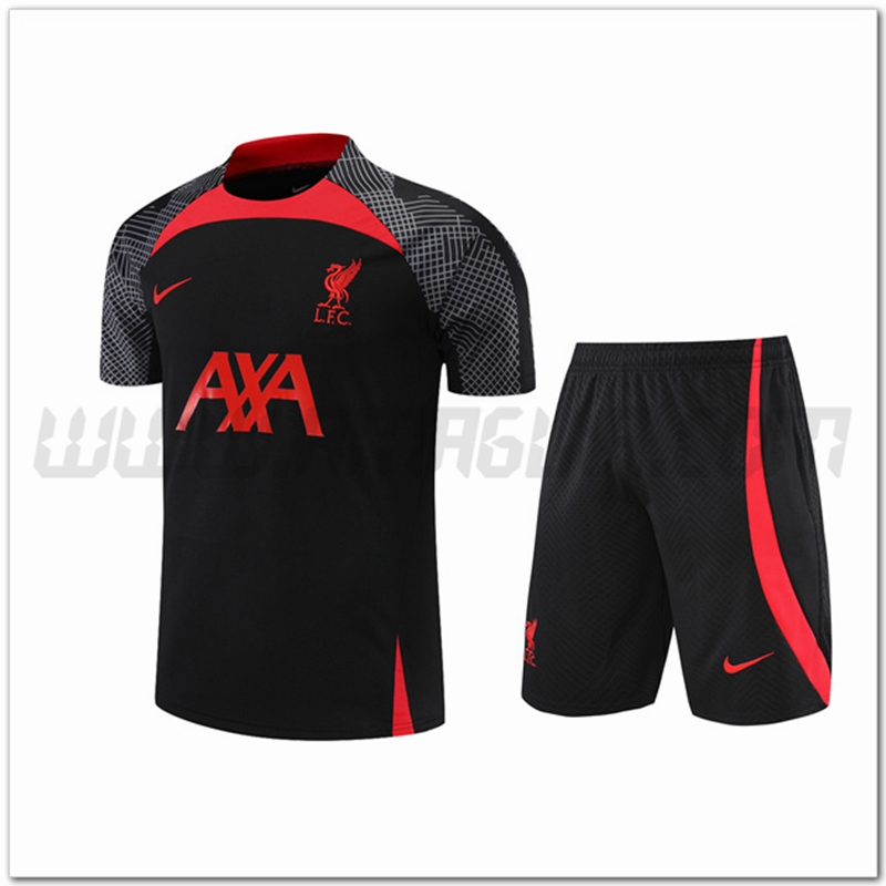 Maglia Allenamento FC Liverpool + Pantaloncinis Nero 2022 2023