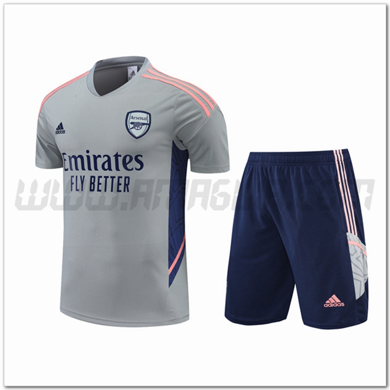 Maglia Allenamento Arsenal + Pantaloncinis Grigio 2022 2023