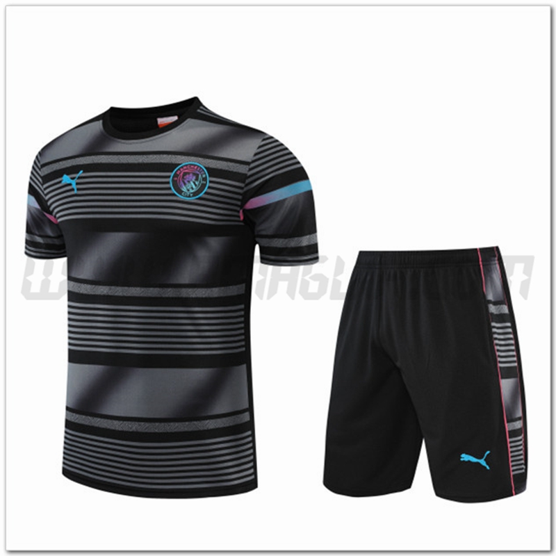 Maglia Allenamento Manchester City + Pantaloncinis Nero 2022 2023