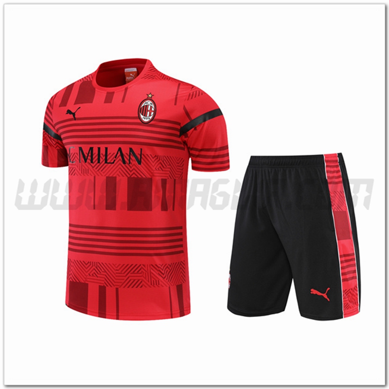 Maglia Allenamento AC Milan + Pantaloncinis Rosso 2022 2023