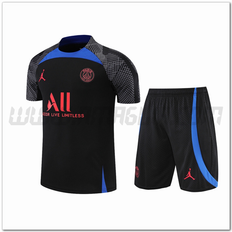 Maglia Allenamento Jordan PSG + Pantaloncinis Nero 2022 2023