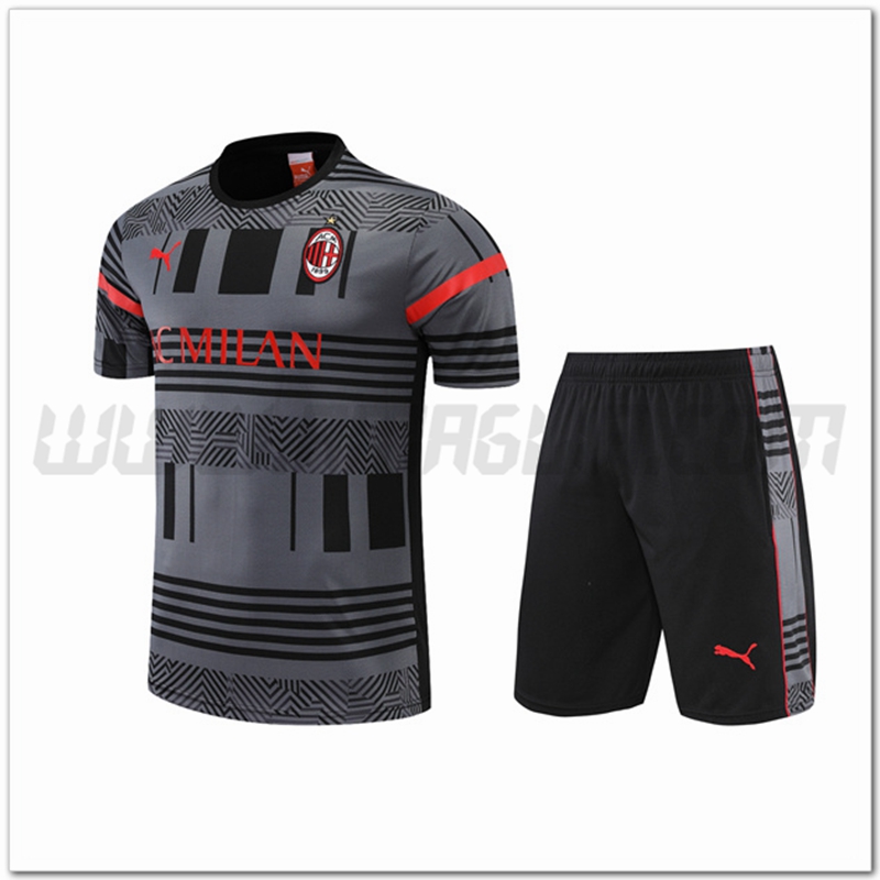 Maglia Allenamento AC Milan + Pantaloncinis Grigio 2022 2023
