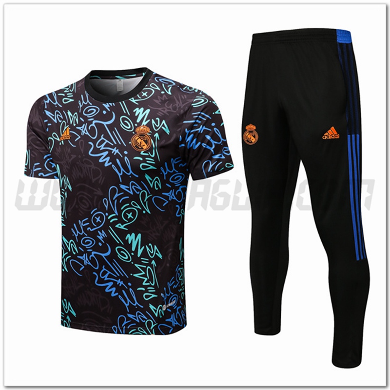 Maglia Allenamento Real Madrid + Pantaloni Nero 2022 2023