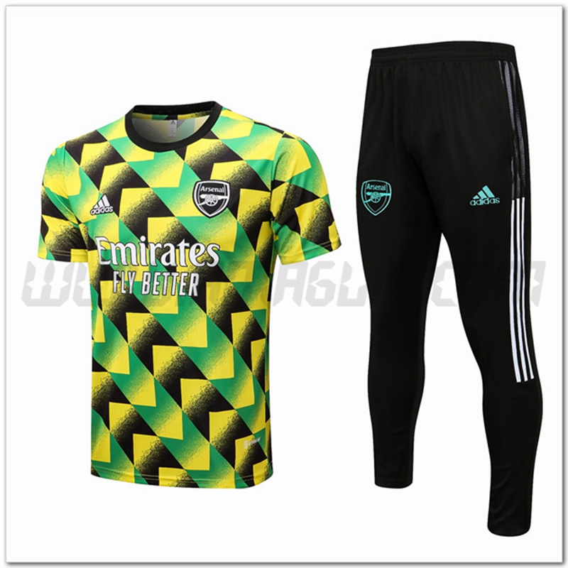 Maglia Allenamento Arsenal + Pantaloni Verde/Giallo 2022 2023