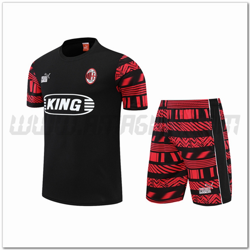 Maglia Allenamento AC Milan + Pantaloncinis Nero 2022 2023