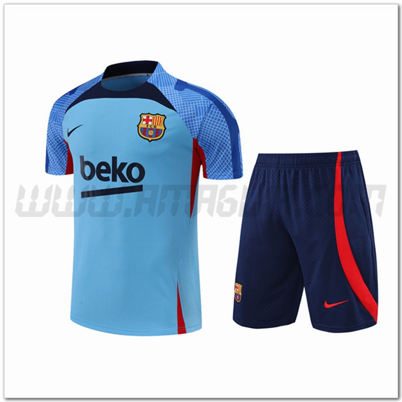 Maglia Allenamento FC Barcellona + Pantaloncinis Blu 2022 2023