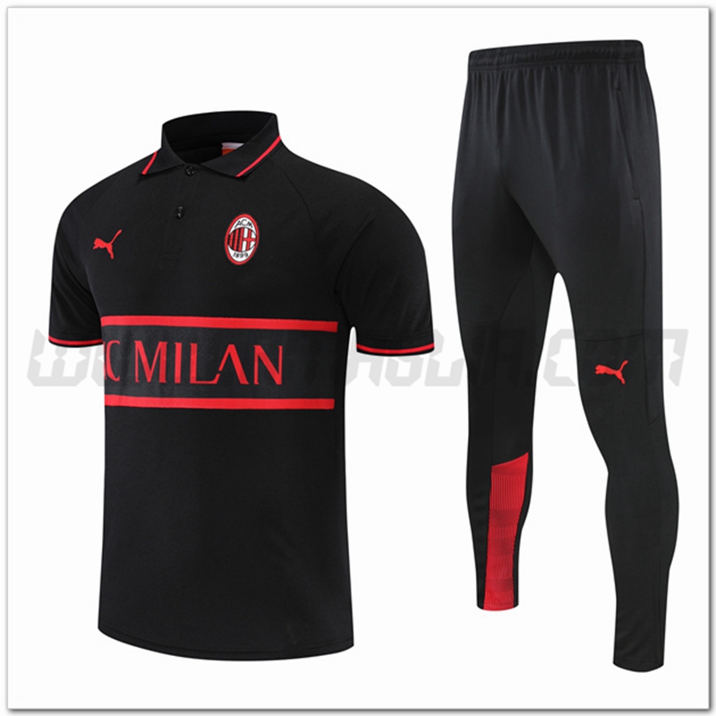 Maglia Polo AC Milan + Pantaloni Nero 2022 2023