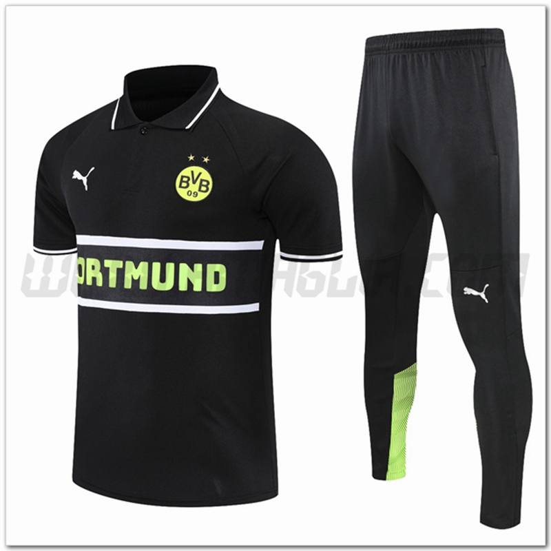 Maglia Polo Dortmund BVB + Pantaloni Nero 2022 2023