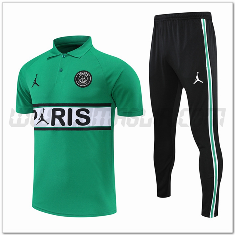 Maglia Polo Jordan PSG + Pantaloni Verde 2022 2023