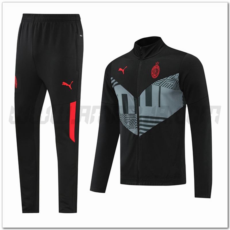 Tuta Giacca Allenamento AC Milan Nero 2022 2023