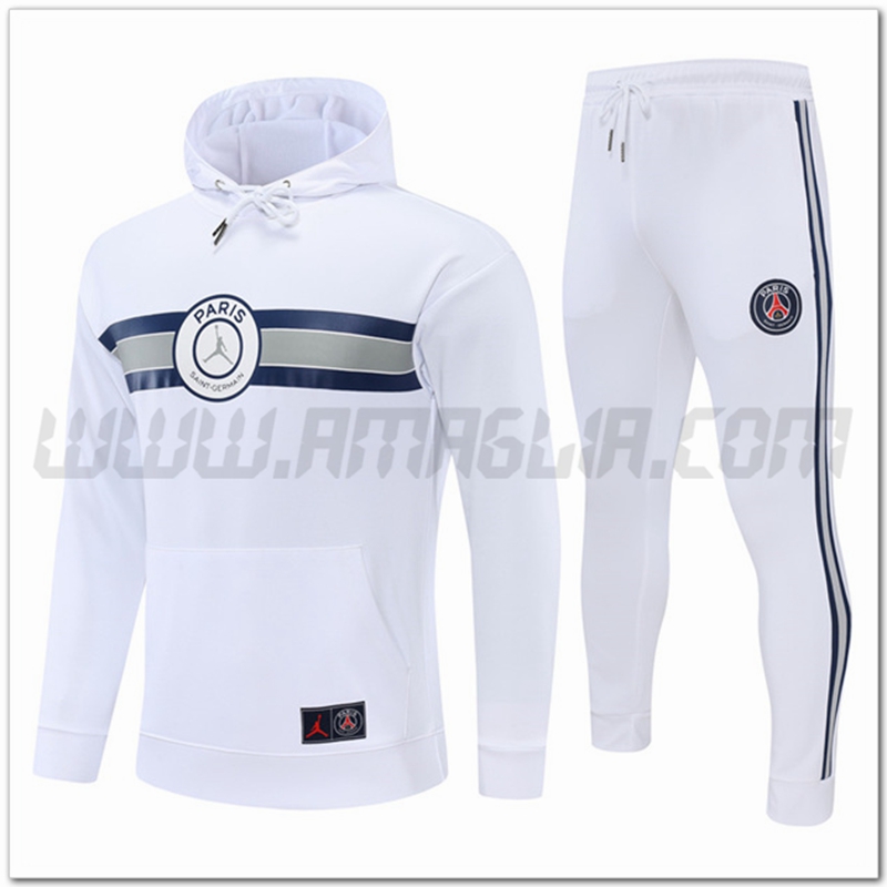 Tuta Giacca con Cappuccio Jordan PSG Bianco 2022 2023